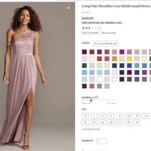 NWT - One Shoulder Evening Dress - David's Bridal